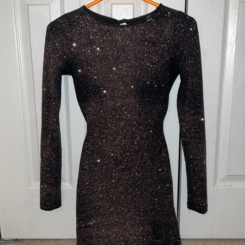 Glittery Black Mini Dress